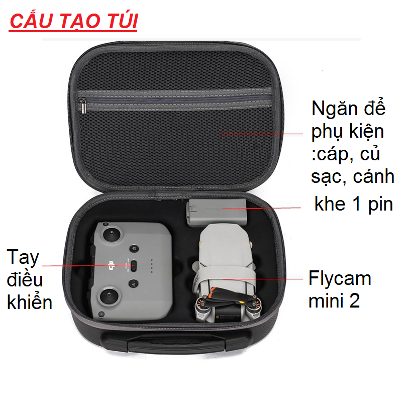 Túi đựng flycam mini 2 chống sốc, chống va đập (chống nước và không chống nước)
