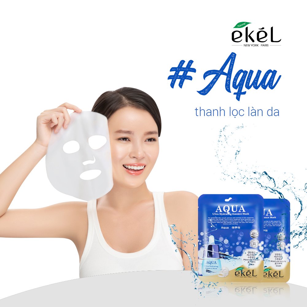 [HCM]10 miếng mặt nạ dưỡng da Aqua EKEL - Ekel Aqua ULtra Hydrating Essence Mask