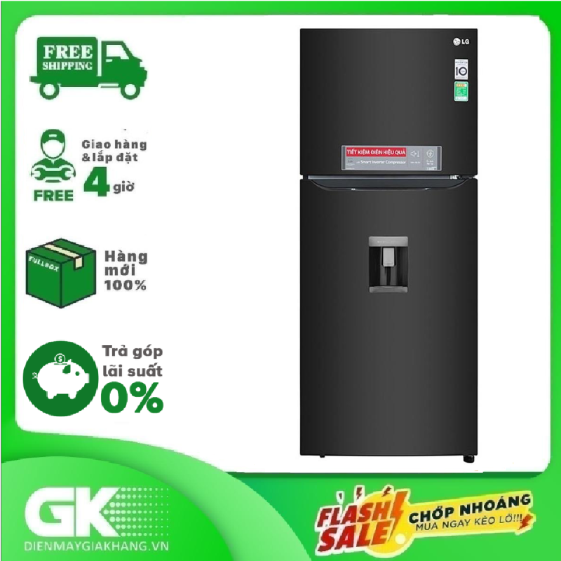 TRẢ GÓP 0% - TRẢ GÓP 0% - Tủ lạnh LG Inverter 393 lít GN-D422BL -Hàng mới 100%, nguyên đai nguyên kiện - Bảo hành 24 tháng- Bảo hành 2 năm