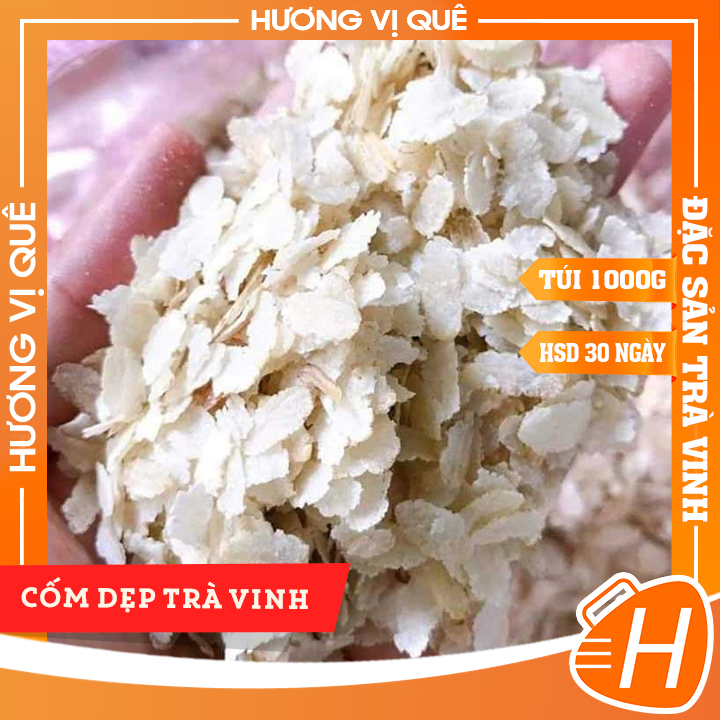 Cốm Dẹp Trà Vinh - Túi 1000g - Đặc Sản Trà Vinh