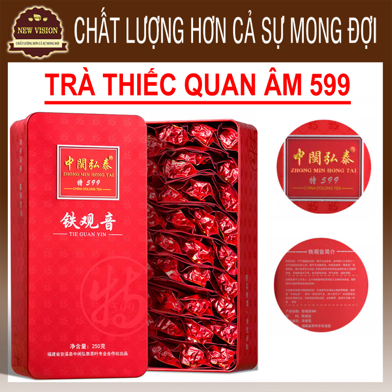 Trà Thiết Quan Âm An Khê Dòng Thanh Hương 256g Hộp 32 gói - 安溪铁观音小包装清香型乌龙茶叶礼盒装 .New Vision