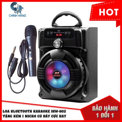 TĂNG MIC HÁT KARAOKE Loa Bluetooth JHW 802-801 - JHW