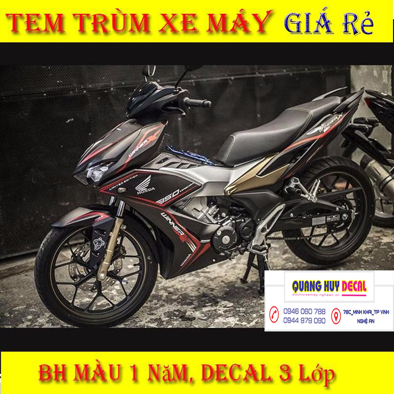 Tem trùm xe Winner X đen chỉ đỏ - Độ dán team trùm decal xe máy Winner X đen chỉ đỏ - Team trùm decal xe máy Winner X rẻ đẹp và chất