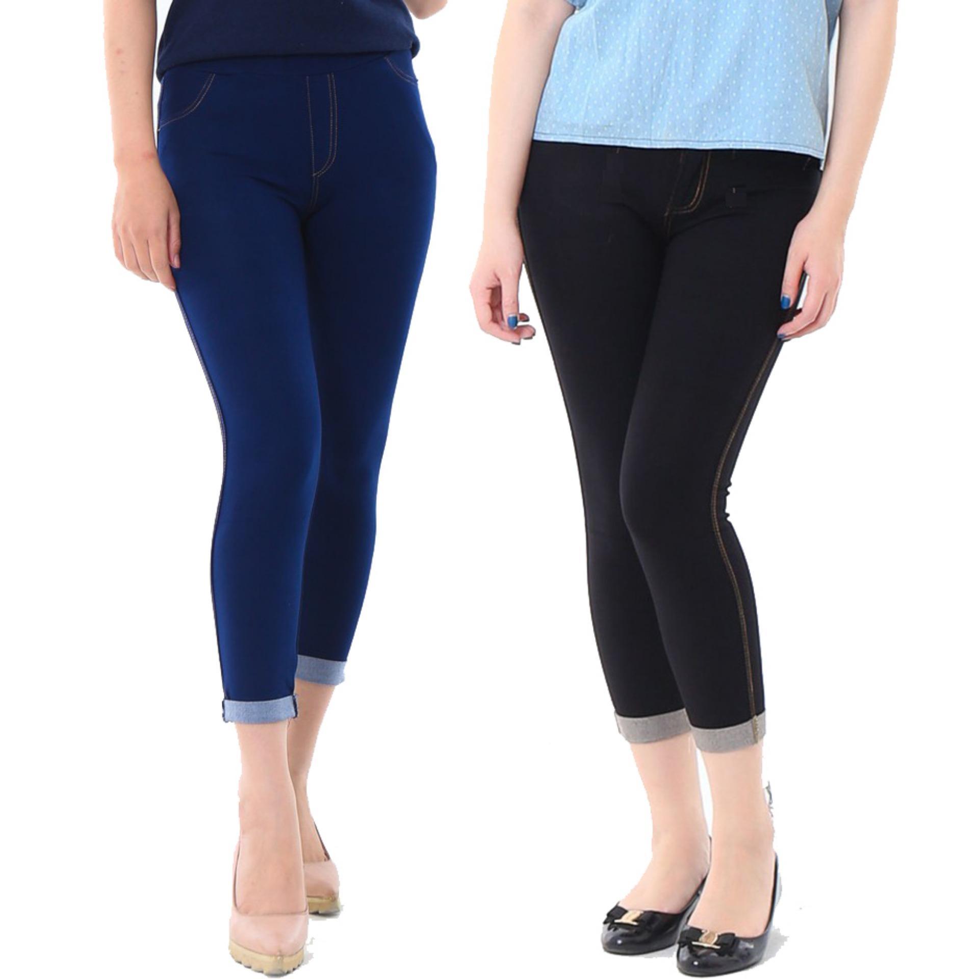 QUẦN LEGGING LỬNG GIẢ JEANS