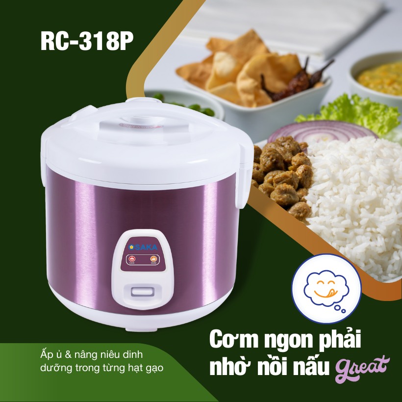 Nồi cơm điện OSAKA RC318P 1.8L