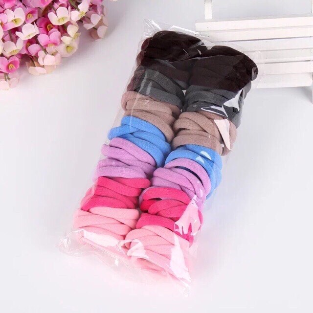 Chun cột tóc bản to bền đẹp (túi 100 dây)
