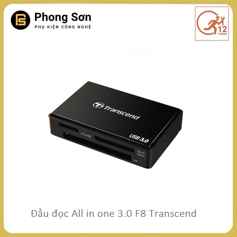 Đầu đọc thẻ nhớ RDF8K USB3.0 (Đen) Transcend