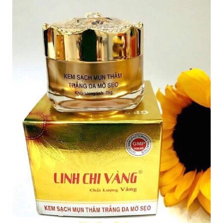 Kem Linh Chi Vàng Sạch mụn trắng da