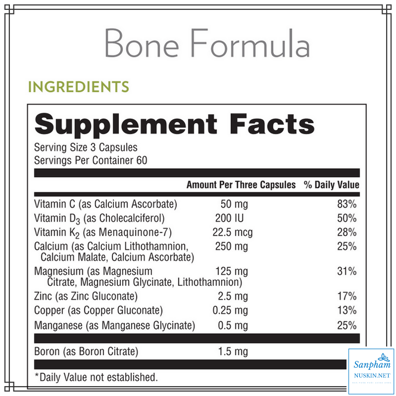 Nuskin Bone Formula công thức cho xương