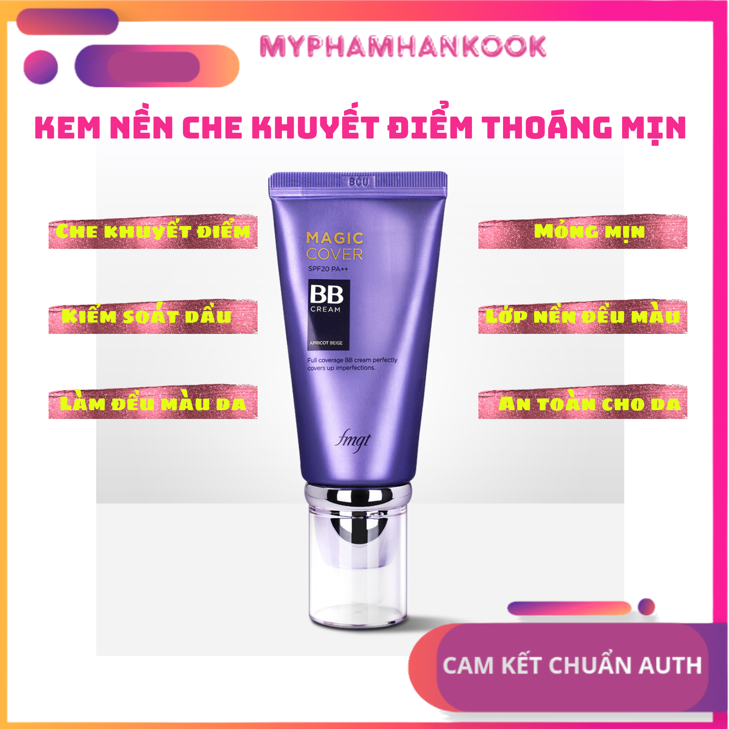 [cam kết chuẩn Auth] Kem nền Magic Cover BB Cream