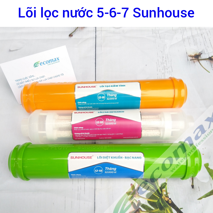 Combo 3 lõi lọc nước 5-6-7 Sunhouse