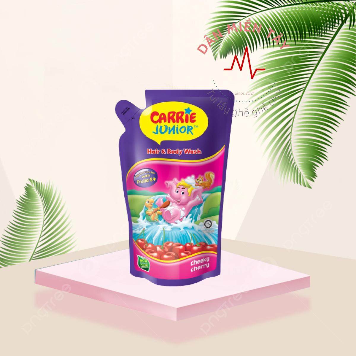 Túi Sữa Tắm Gội Carrie Junior Hương Cheeky Cherry 500g