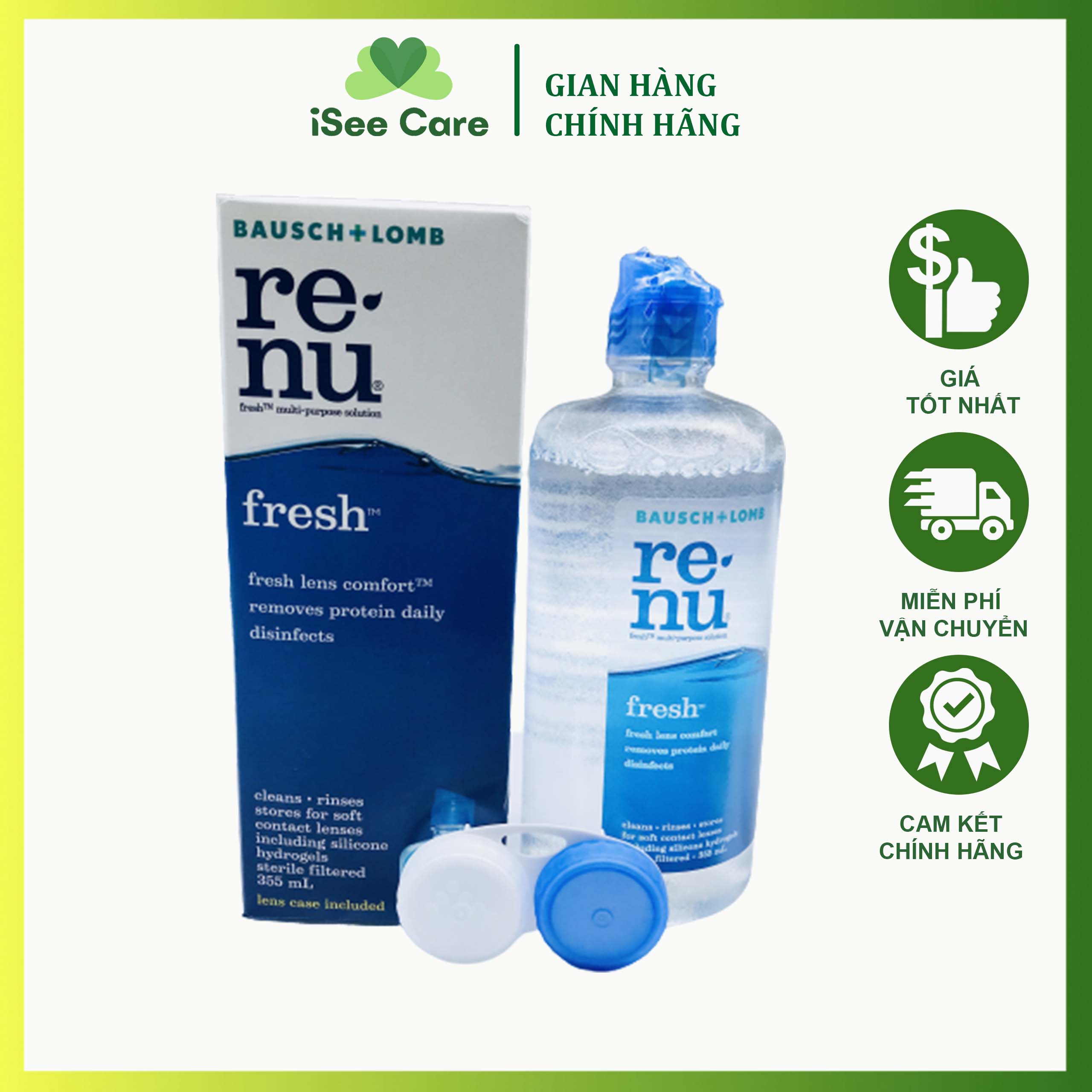 Nước ngâm lens kính áp tròng mềm Renu - Bausch & Lomb - USA