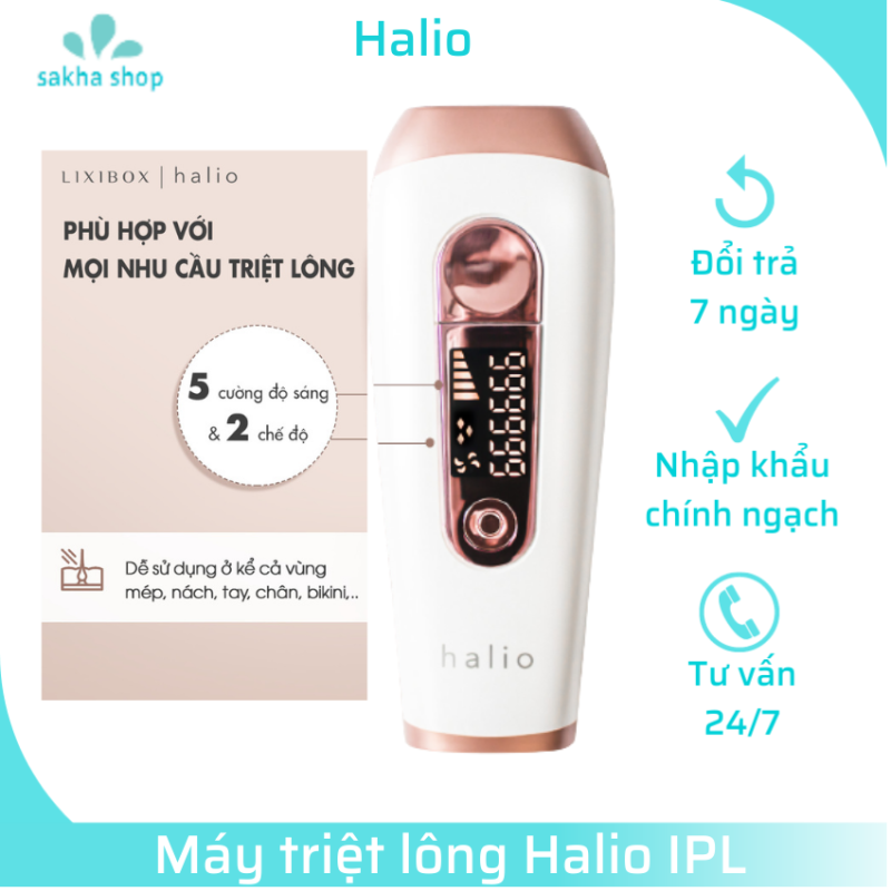 [FREESHIP + QUÀ TẶNG GEL] Máy triệt lông Halio IPl 999.999 xung tẩy lông toàn thân lên tới 30 năm sakhashop nhập khẩu