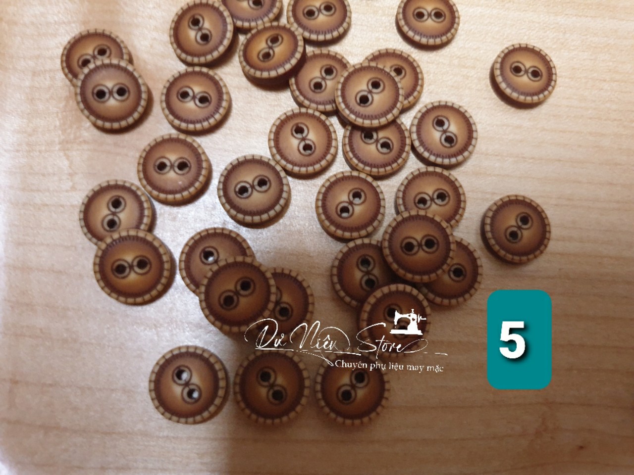 Nút Gỗ 12mm Phong Cách Vintage Gói 50 Nút