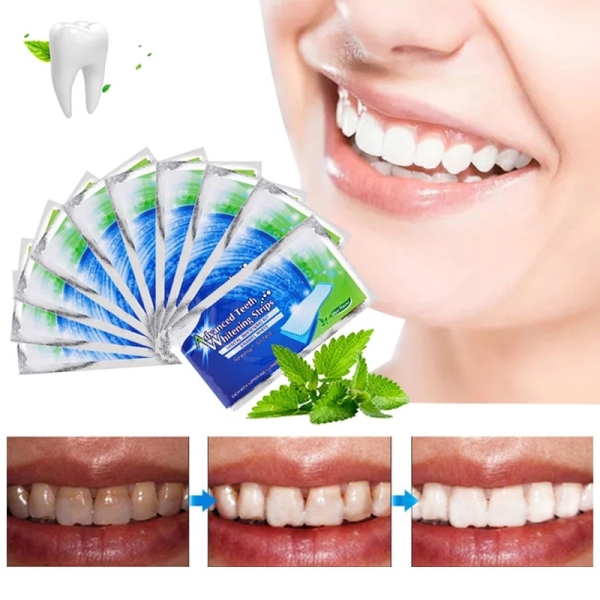 [HCM]7 Gói - 14 Miếng dán trắng răng whitening strip liệu trình dưỡng trắng răng hiệu quả an toàn trong tuần