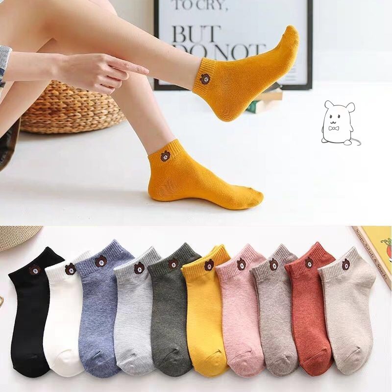 Combo 10 Đôi Tất Gấu Ngắn Đủ Màu
