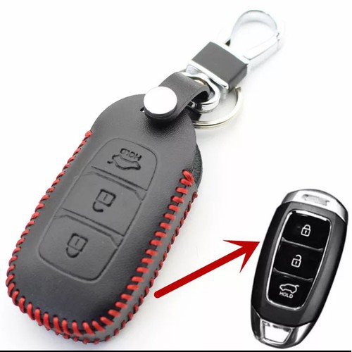 Bao da chìa khóa Accent , Santafe, Kona 2019-2022 ( Kèm móc khóa )