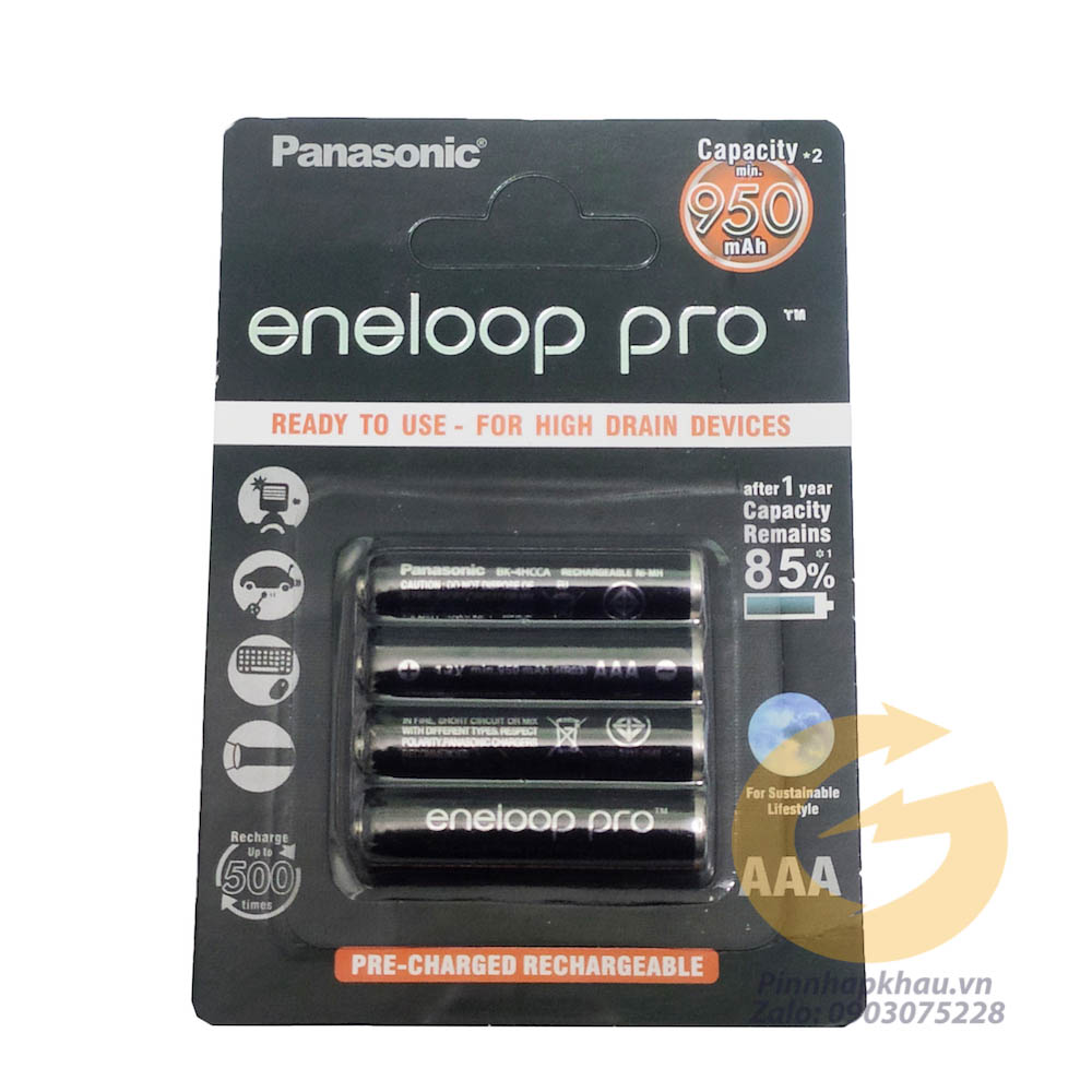 [PAAA1] Pin sạc AAA Panasonic Eneloop Pro 950mah 1.2v sạc đầy 1.5v