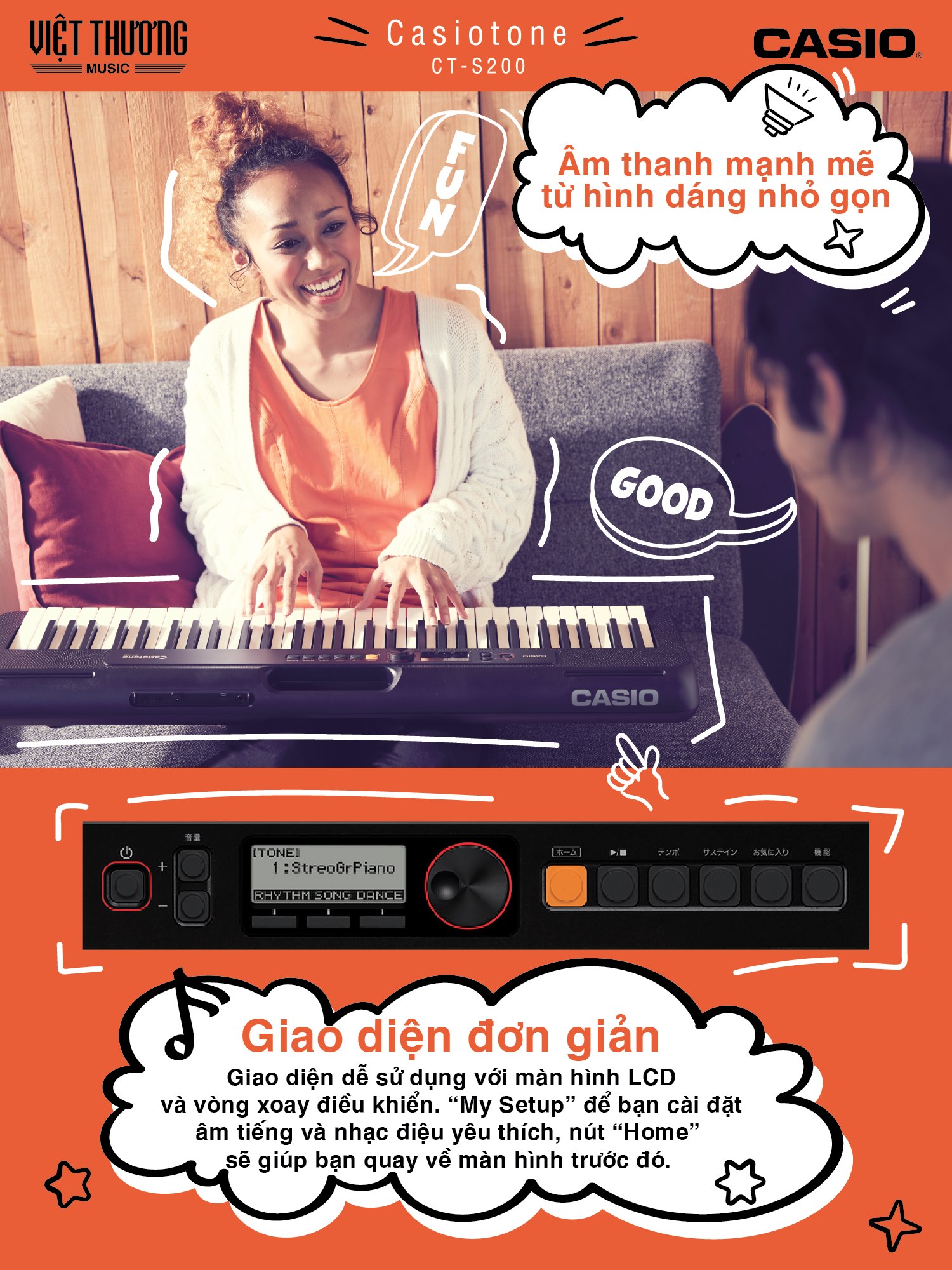 [Trả góp 0%] Đàn Organ Casio CT-S200 - Việt Thương Music
