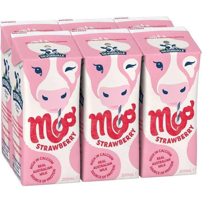 Sữa tươi Devondale hương dâu 200ml - Ít ngọt