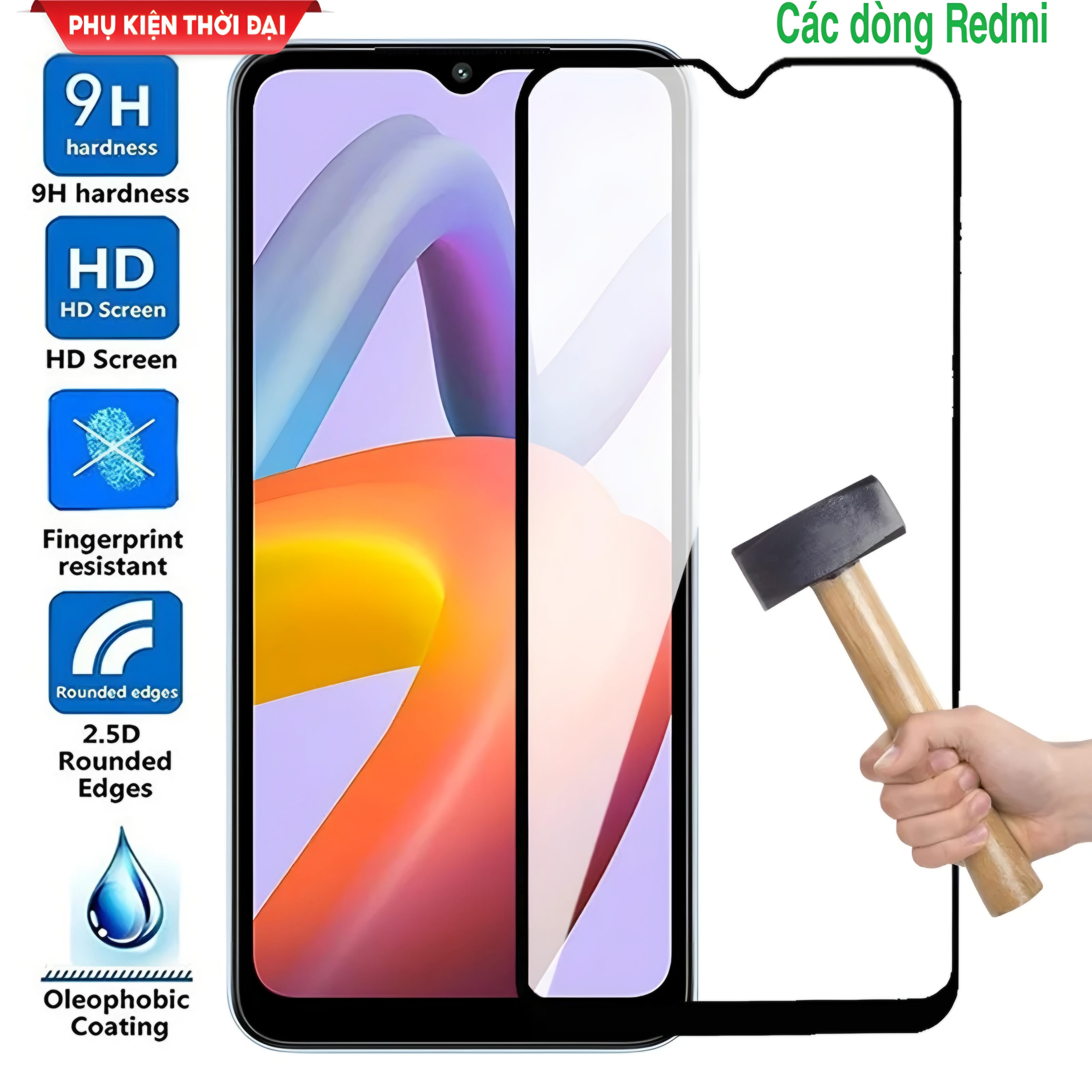 Cường lực Redmi note 7 / 7 Pro / Note 8 / 8 Pro / Note 9 / Note 9s / 9 Pro / Note 10 Pro / Note 11 / 11s / Note 11 Pro Full màn full keo ôm màn 2.5D chất đẹp