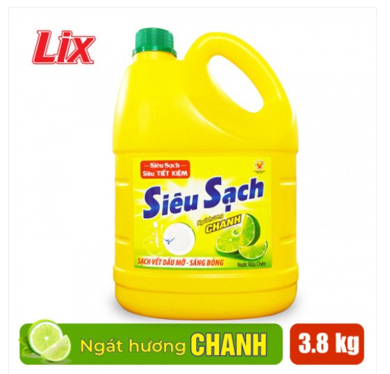 [HCM]Nước rửa chén LIX siêu sạch chanh 3,6kg