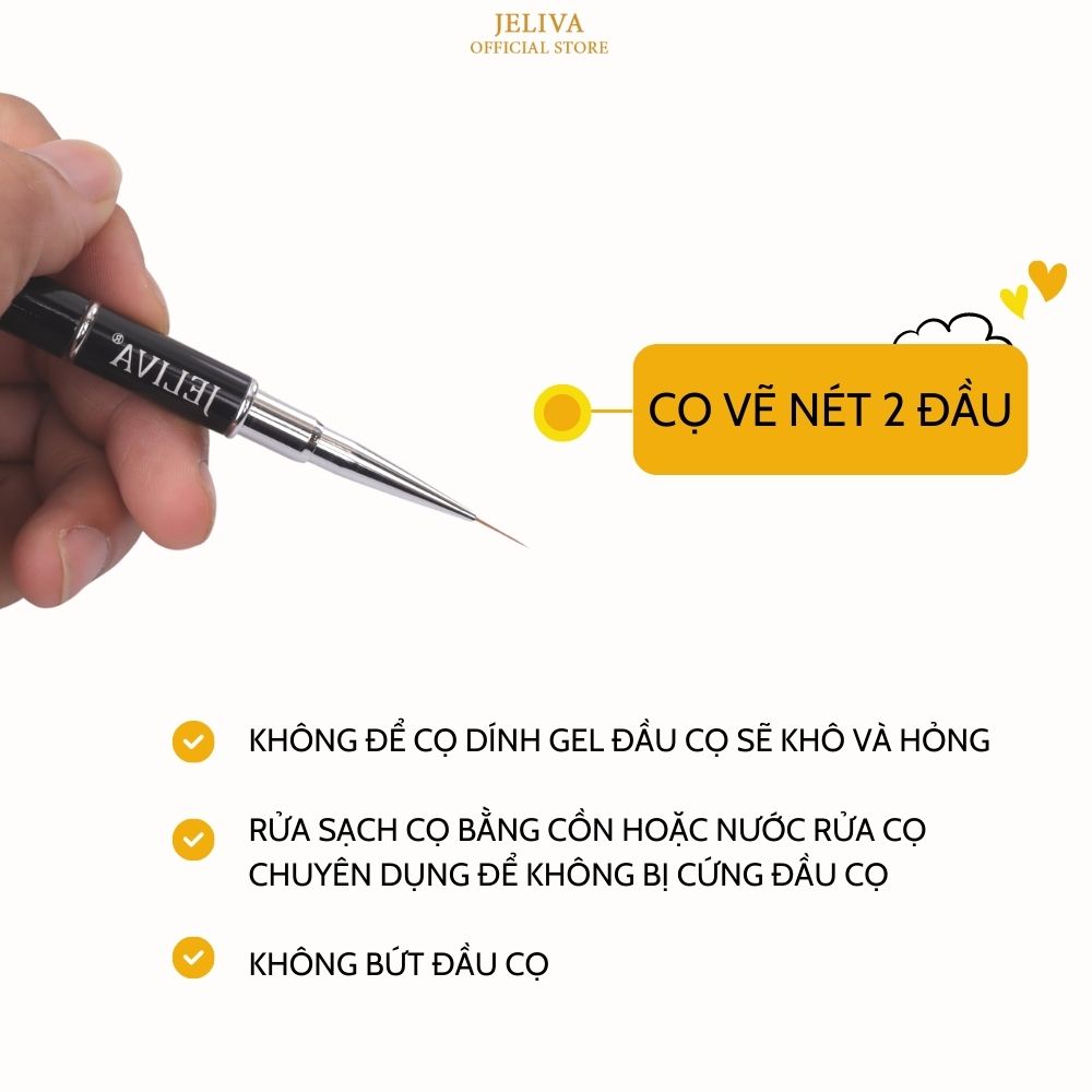 Cọ vẽ nét nail 2 đầu Jeliva