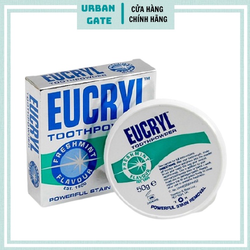 Bột tẩy trắng răng Eucryl Freshmint Flavour Toothpowder 50g/ Bột Eucryl