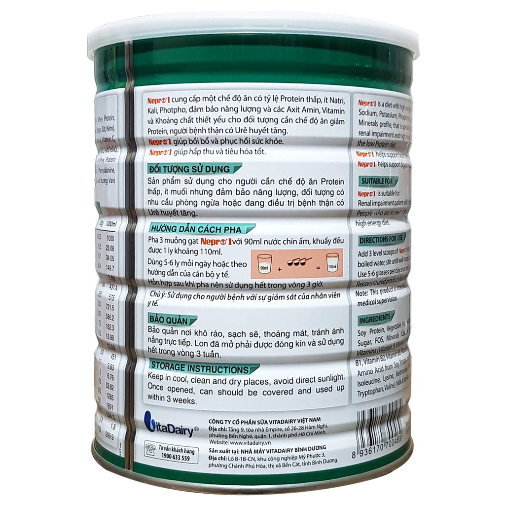 Sữa Bột Dinh Dưỡng Nepro 1 lon 400g (Dành Cho Người Bệnh Thận)