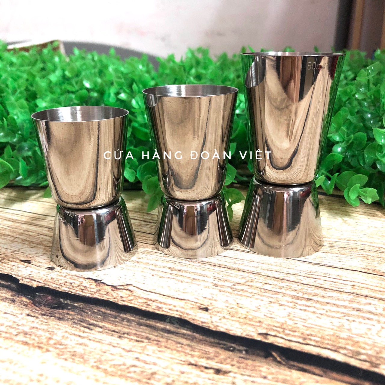 Ly Định Lượng Inox 2 Đầu - Combo 3 ly 20/30 - 20/40- 25/50 cc
