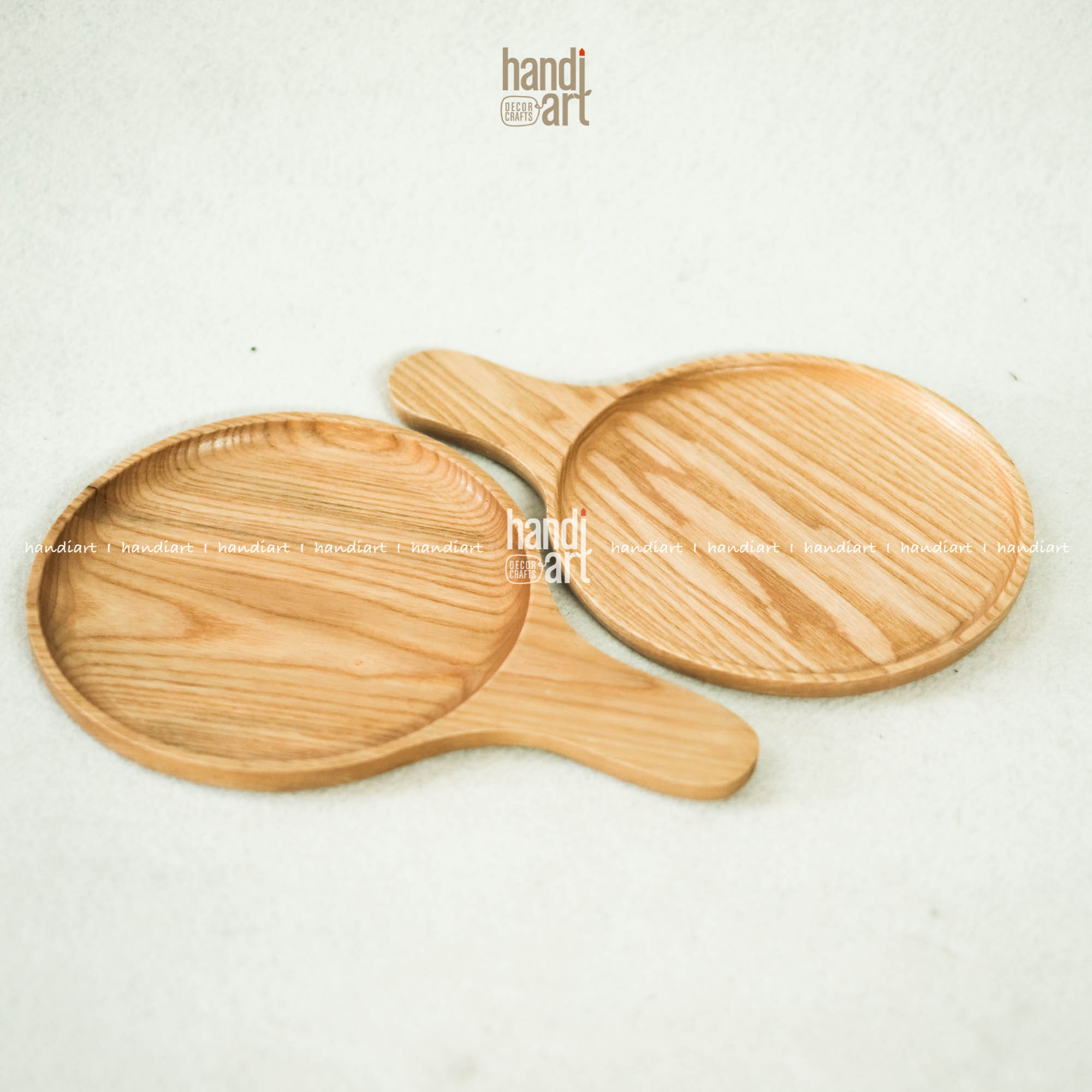 Đĩa gỗ tay cầm tròn - Khay gỗ pizza