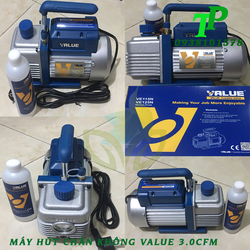 Máy hút chân không máy lạnh value 3.0 cfm ve125n ,điều hòa ngành điện lạnh