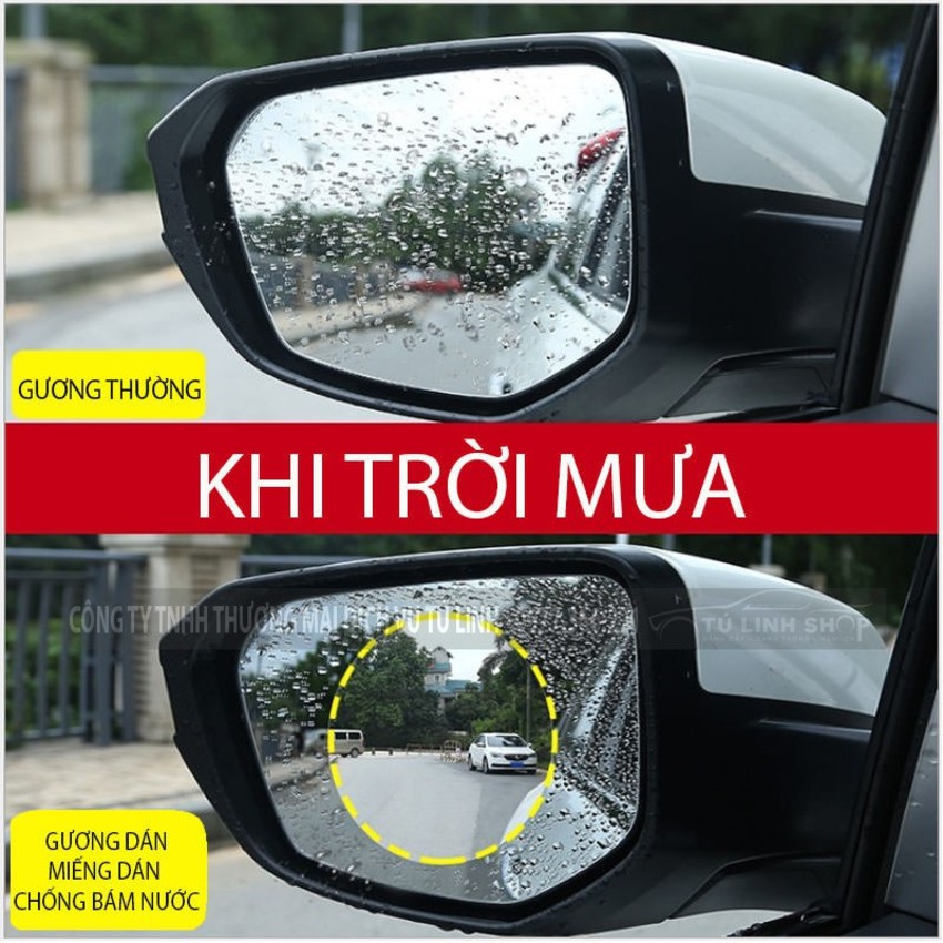 Bộ 2 miếng dán kính CHỐNG NƯỚC cho ô tô, xe máy đảm bảo an toàn, sử dụng dễ dàng