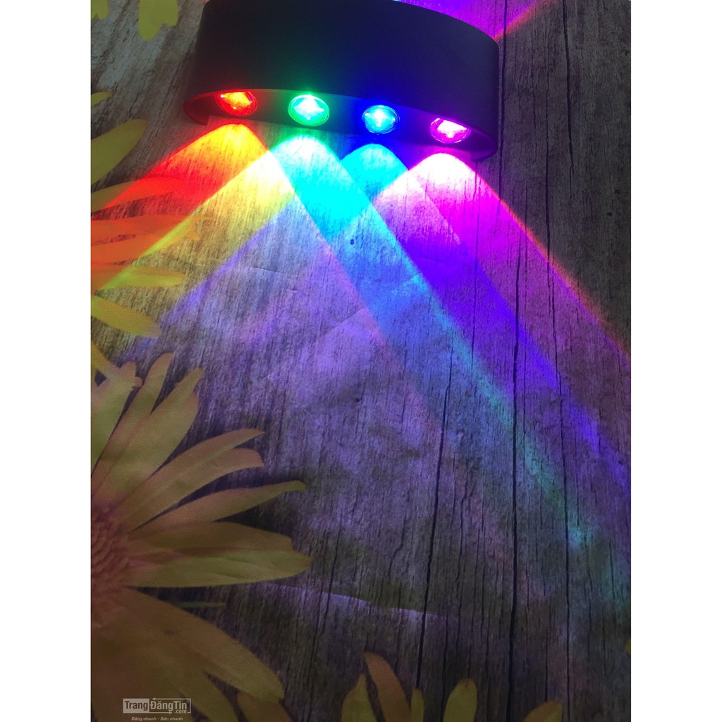 Đèn hắt tường 2 đầu 4 màu 8 mắt led (Mã 107Đ-T)