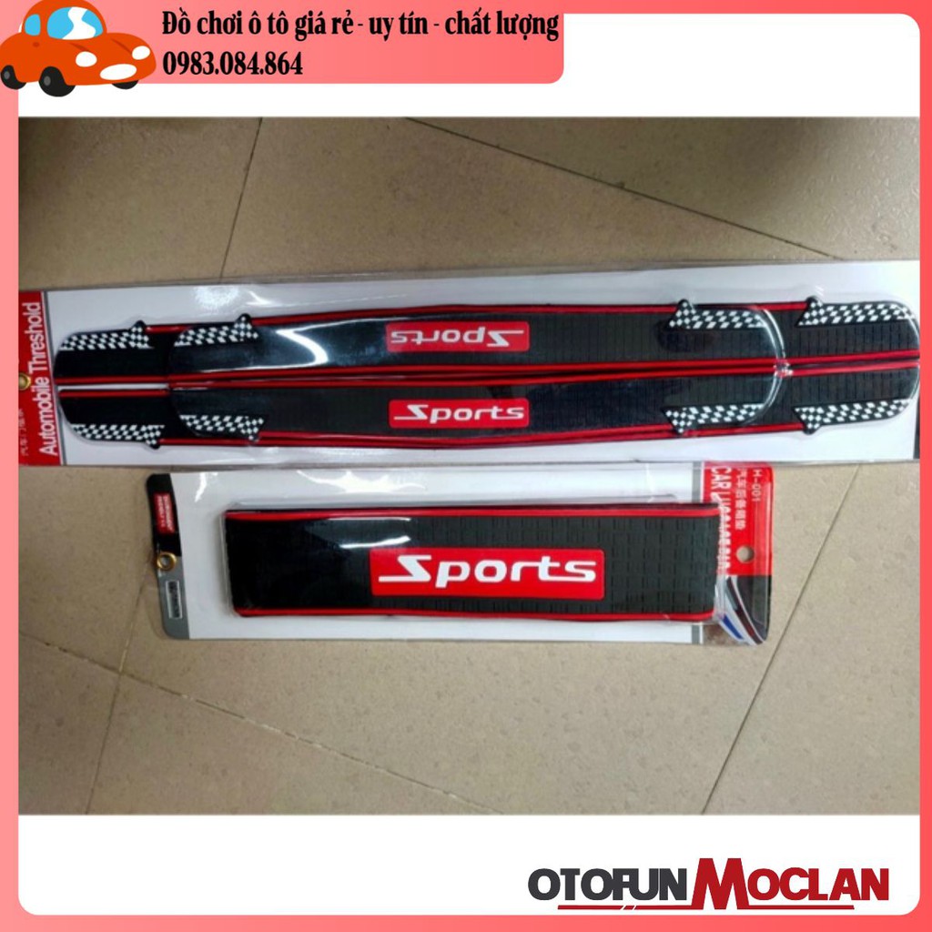 Bộ 5 món nẹp cao su chống trầy xước bậc lên xuống và nẹp cốp ô tô hãng sport cao cấp
