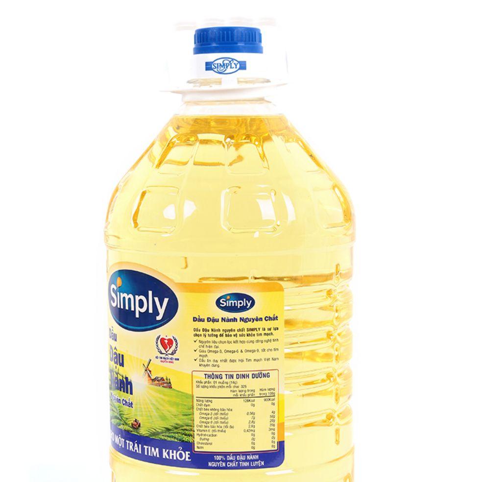Dầu đậu nành simply nguyên chất  5 lít