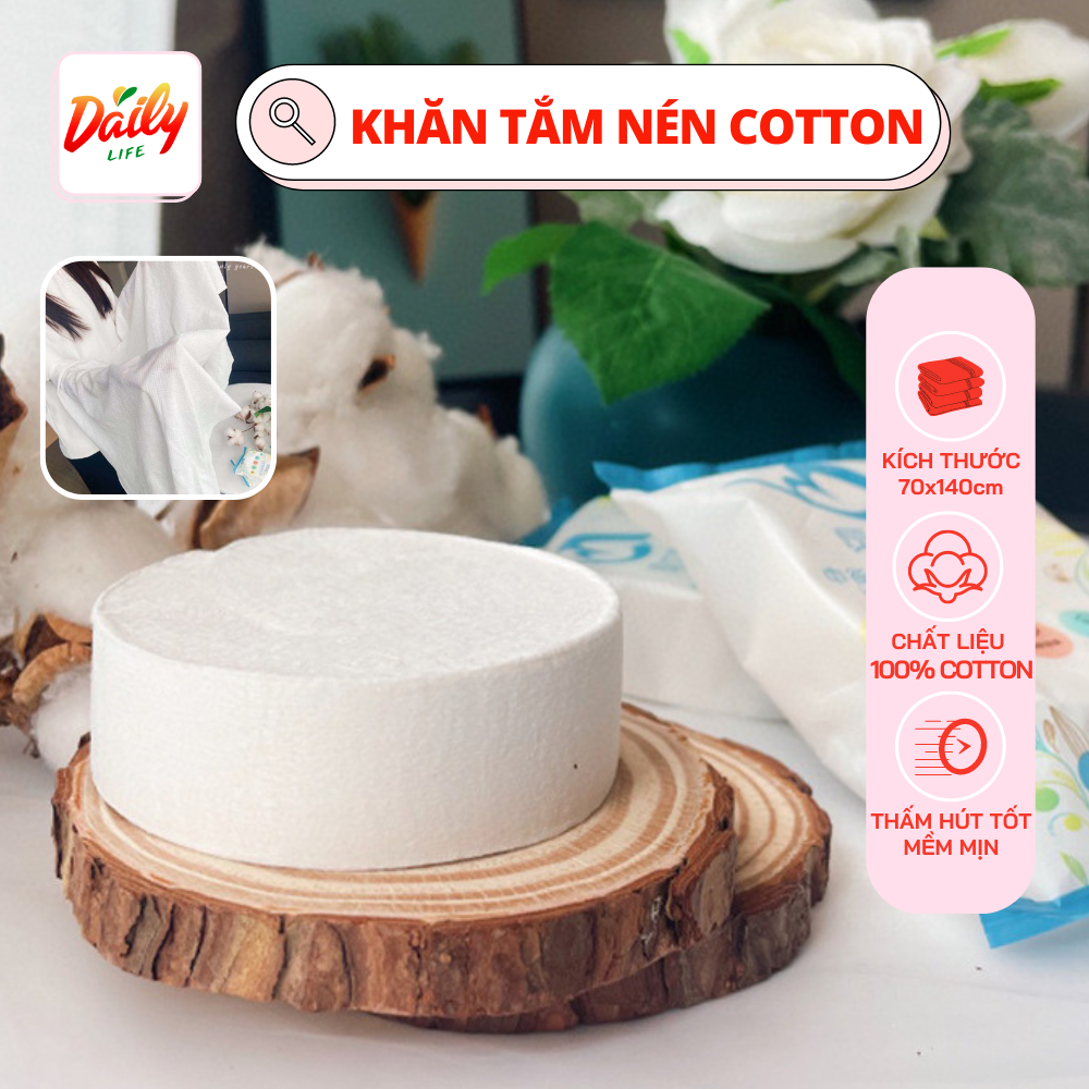 Combo Khăn tắm nén du lịch, khăn spa viên nén (70x140cm)