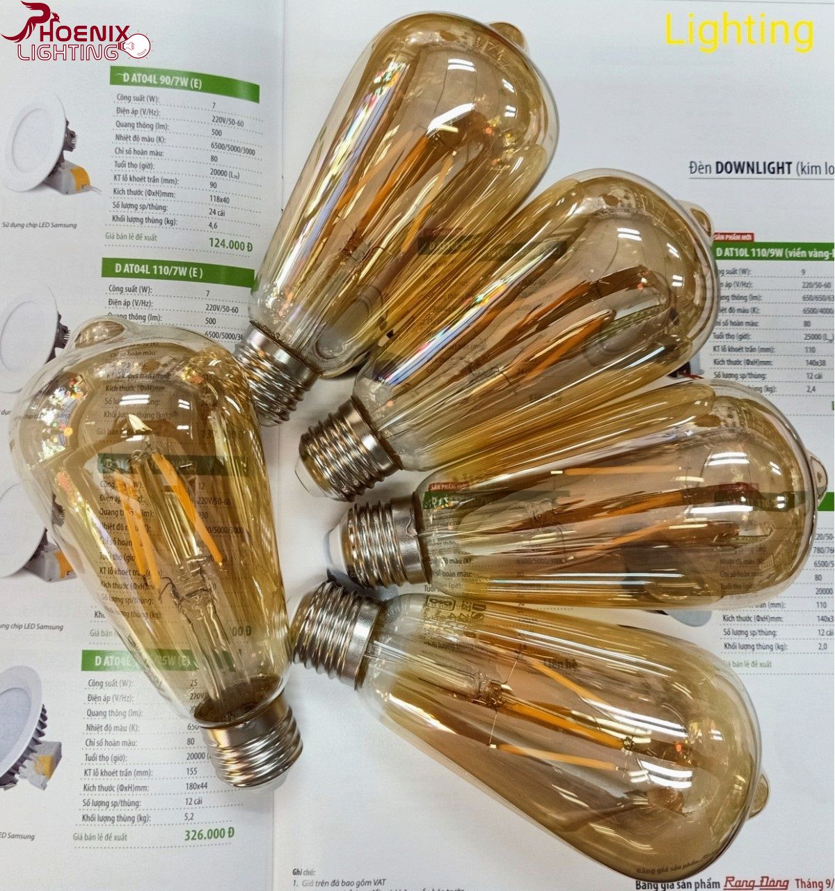 Bóng đèn LED Edison ST64 dimmer vỏ vàng