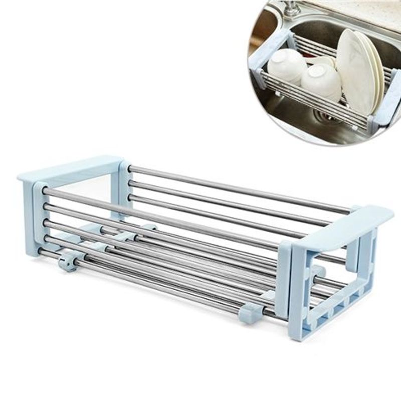 Kệ Giá Rổ Gác Bồn Rửa Chén, Kệ Gác Bồn Rửa Bát Inox Rút Gọn Siêu Tiện Lợi Đựng Rau Củ Thực Phẩm