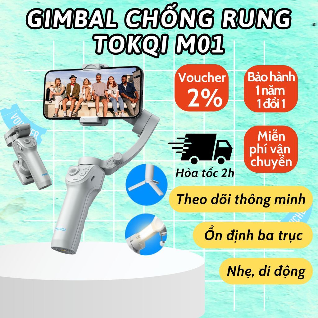 Tokqi M01 gimbal 3-axis gimbal with full light stabilizer gimbal AI intelligent tracking