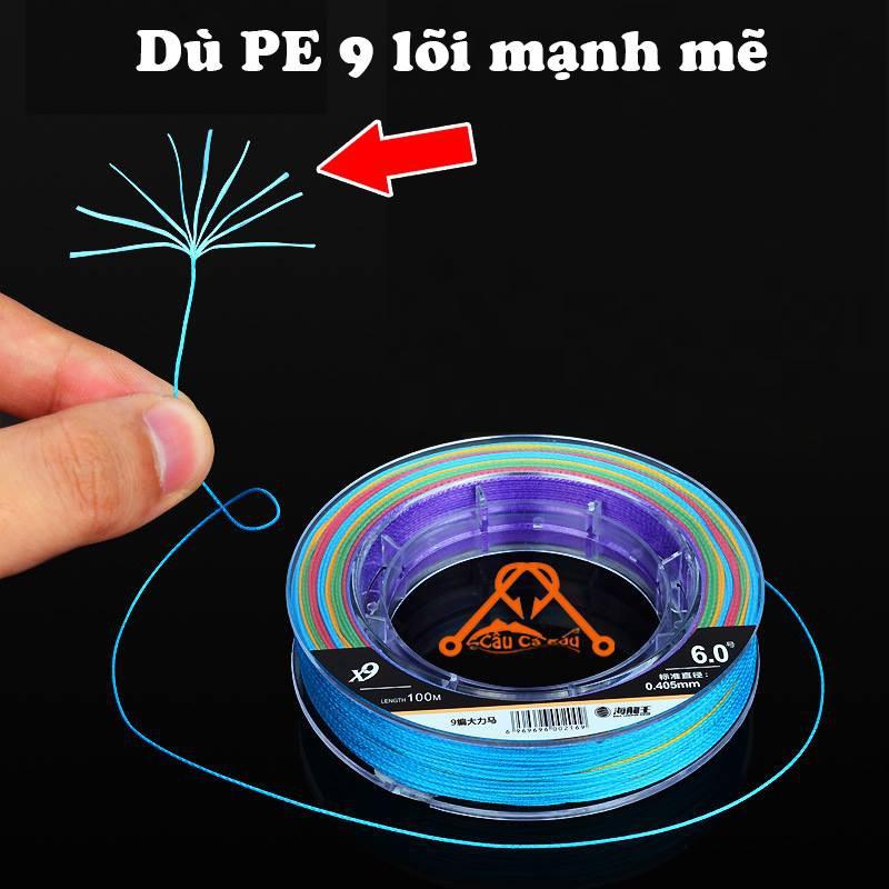 Dây Dù Câu Cá Siêu Bền PE X9 Mạnh Mẽ - CauCaEdu. Kích thước chính xác của sản phẩm này là: 1.5 = 0.203mm - Giảm giá thanh lý hàng tồn - sale sale