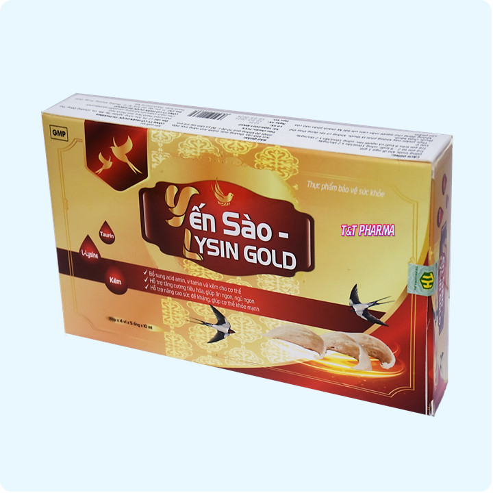 Yến Sào Lysin Gold- Giúp Bé Ăn Ngon,Tăng Cường Tiêu Hóa, Nâng Cao Sức Đề Kháng Hiệu Quả- Bổ Sung Rến Sào Tự Nhiên, Vitamin Và Khoáng Chất - Hộp 20 ống chuẩn GMP