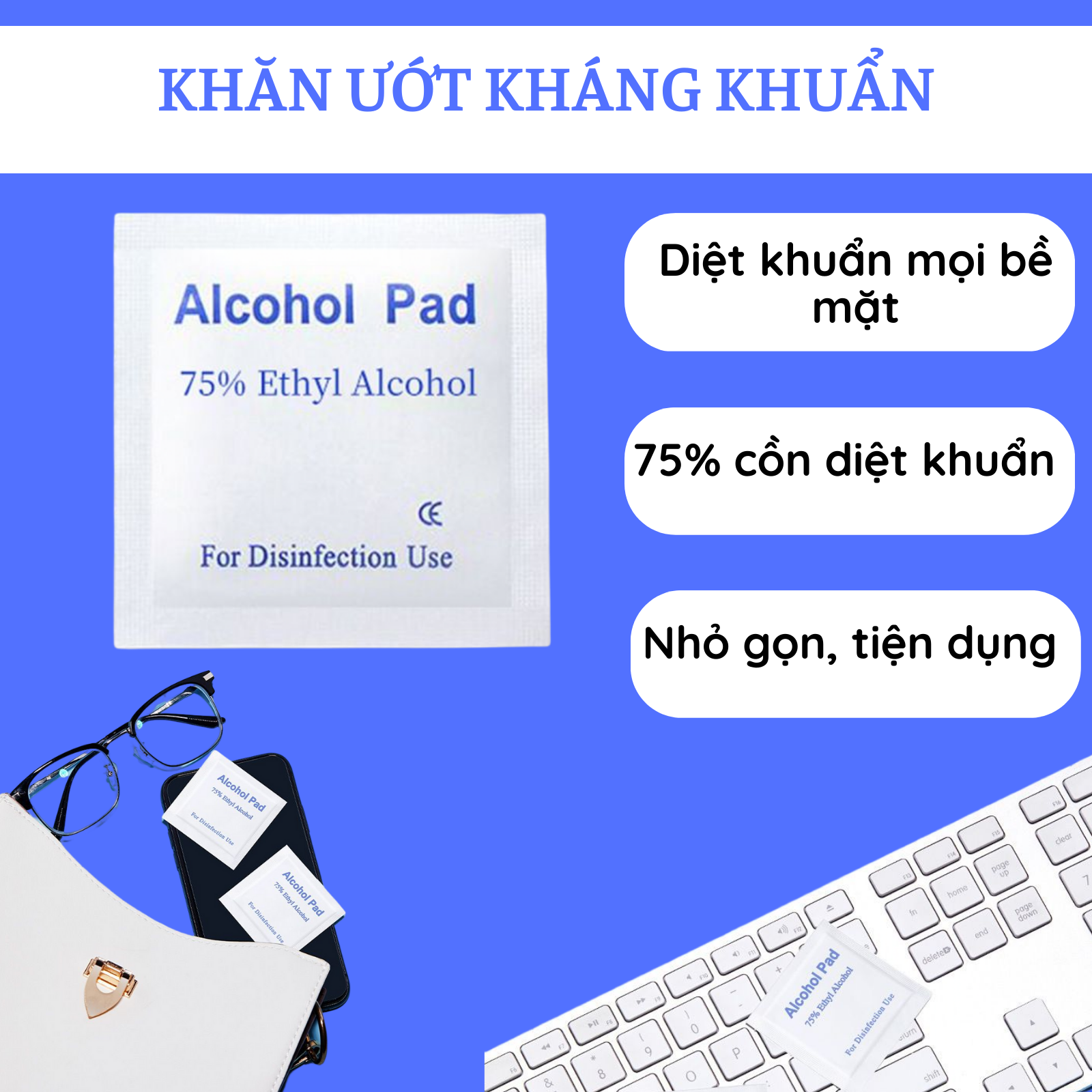 Bông tẩm cồn sát trùng Alcohol Pad hộp 100 miếng