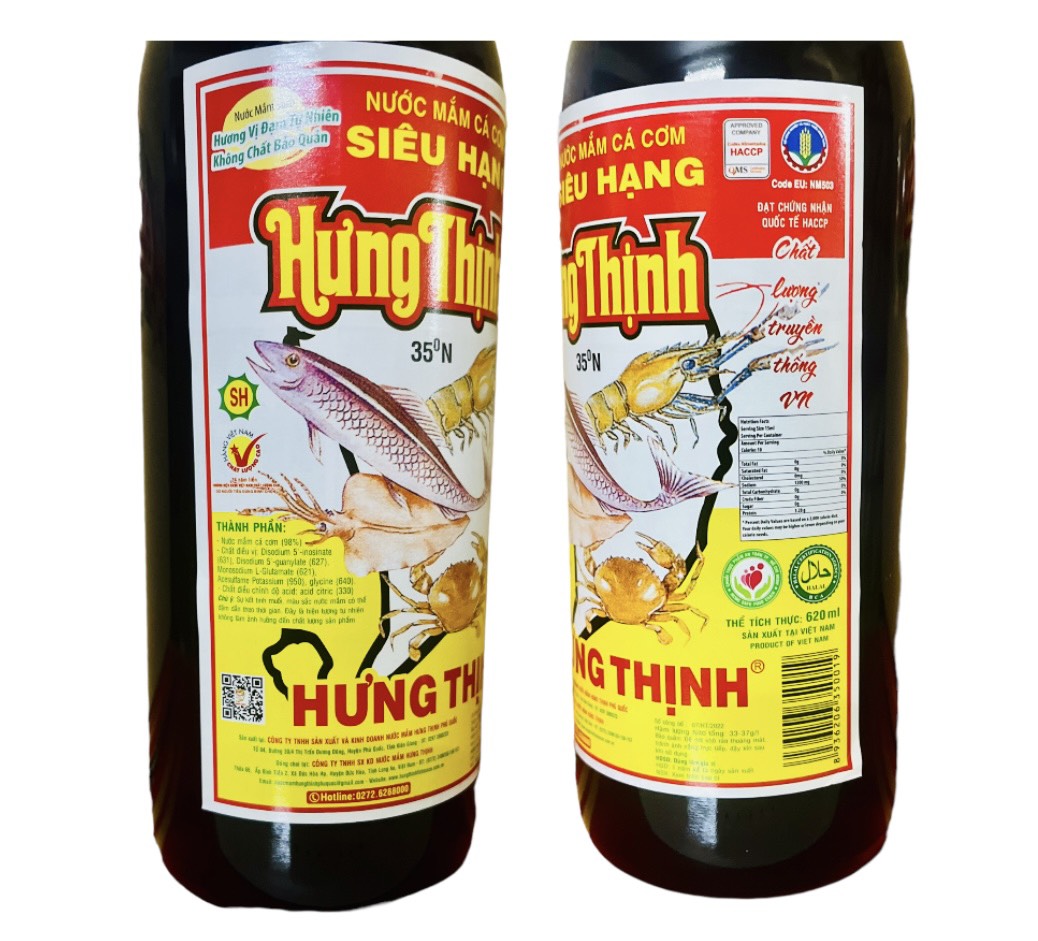 Nước mắm cá cơm 35/40/60 độ Hưng Thịnh/Hạnh Phúc chai (500ml-620ml-750ml)