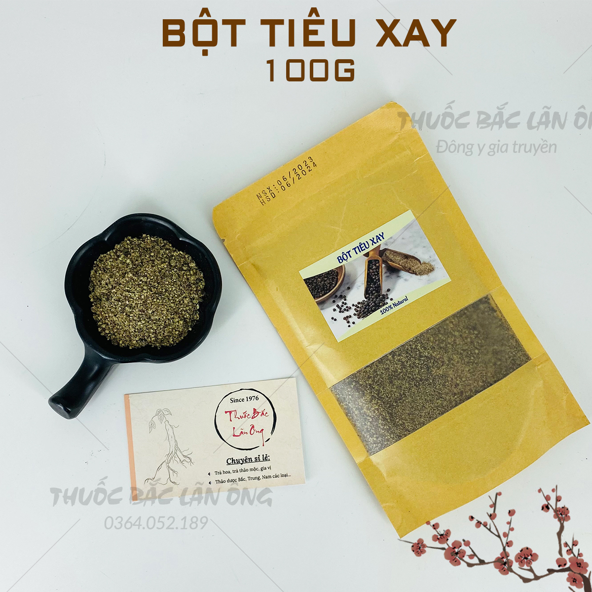 Bột tiêu đen rang xay nguyên chất 100g