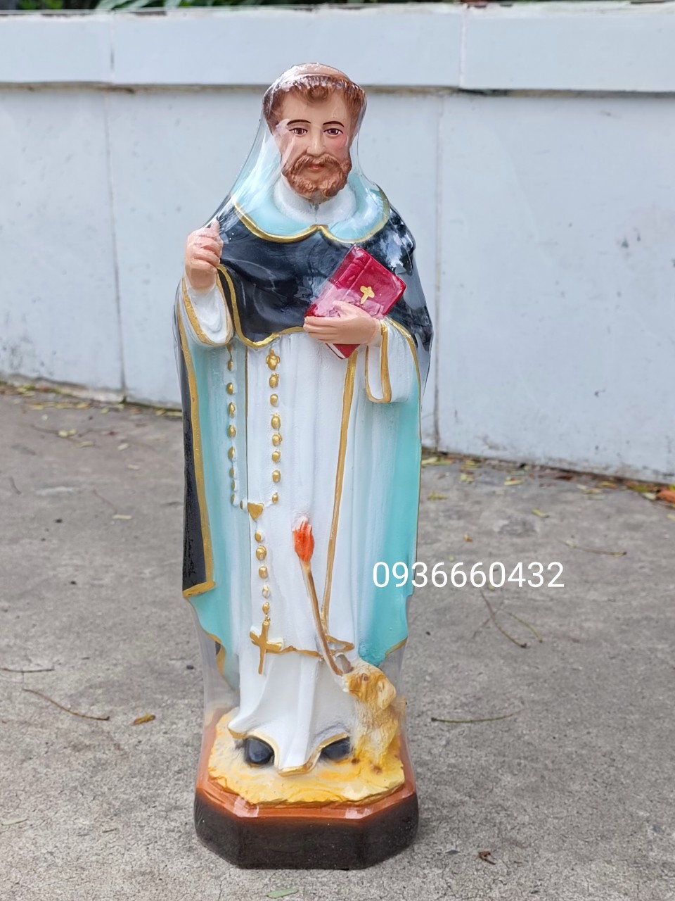 Tượng Công giáo Thánh Đa Minh 40cm poly composite
