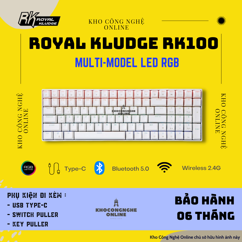 Royal Kludge RK100 - Bàn phím cơ không dây RK100 RK860 Wireless 2.4G +
