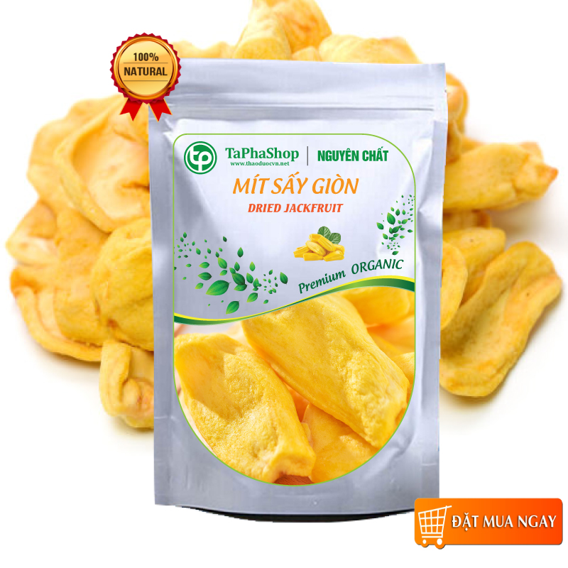 Mít sấy giòn, Mít sấy khô nguyên cánh không đường 100g - Tấn Phát