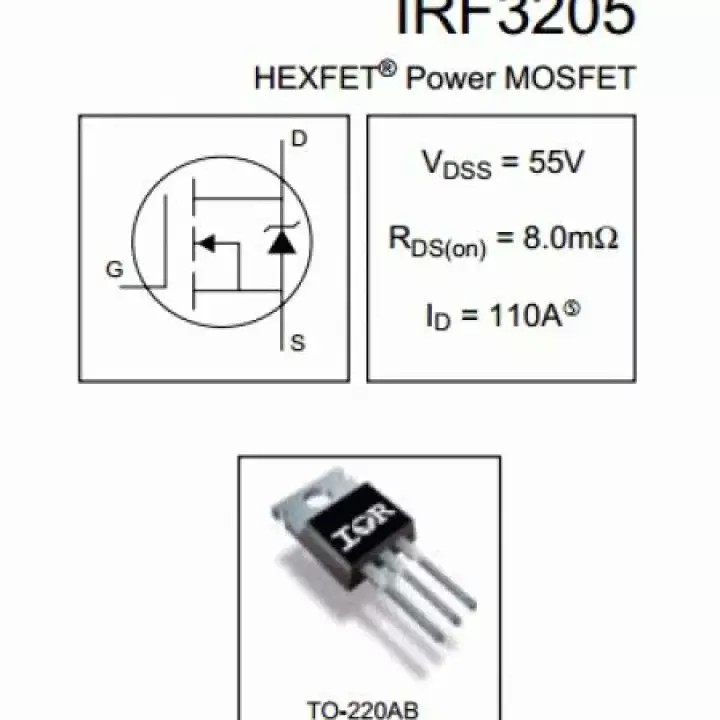MOSFET IRF3205 55V/110A/200W TO-220 N-CH
